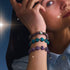 Schwarzer Blumenstrauß | 925 Sterling Silber | Firefly Glas Diamant Herzen Armband